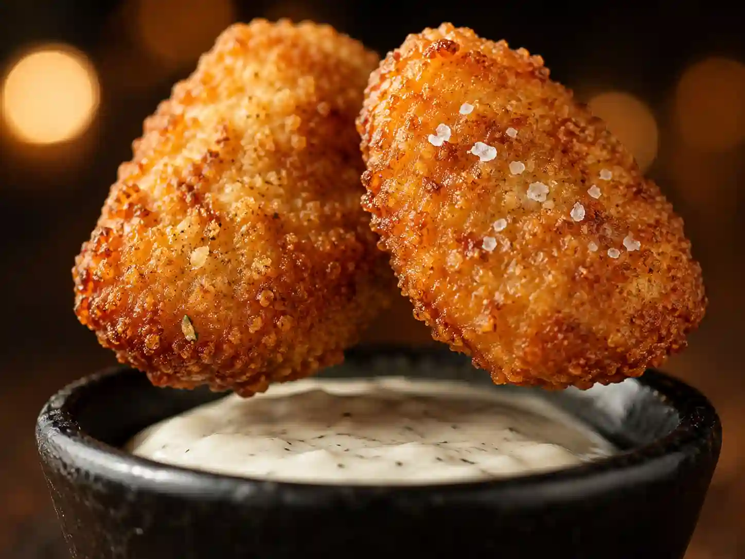 Golden Nuggets from Broast Sara served with garlic thoum sauce at a Madinah branch.